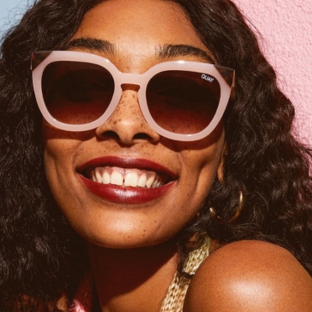 🌸QUAY🌸 Noosa Pink/Brown Cat Eye Sunglasses - Picture 1 of 13